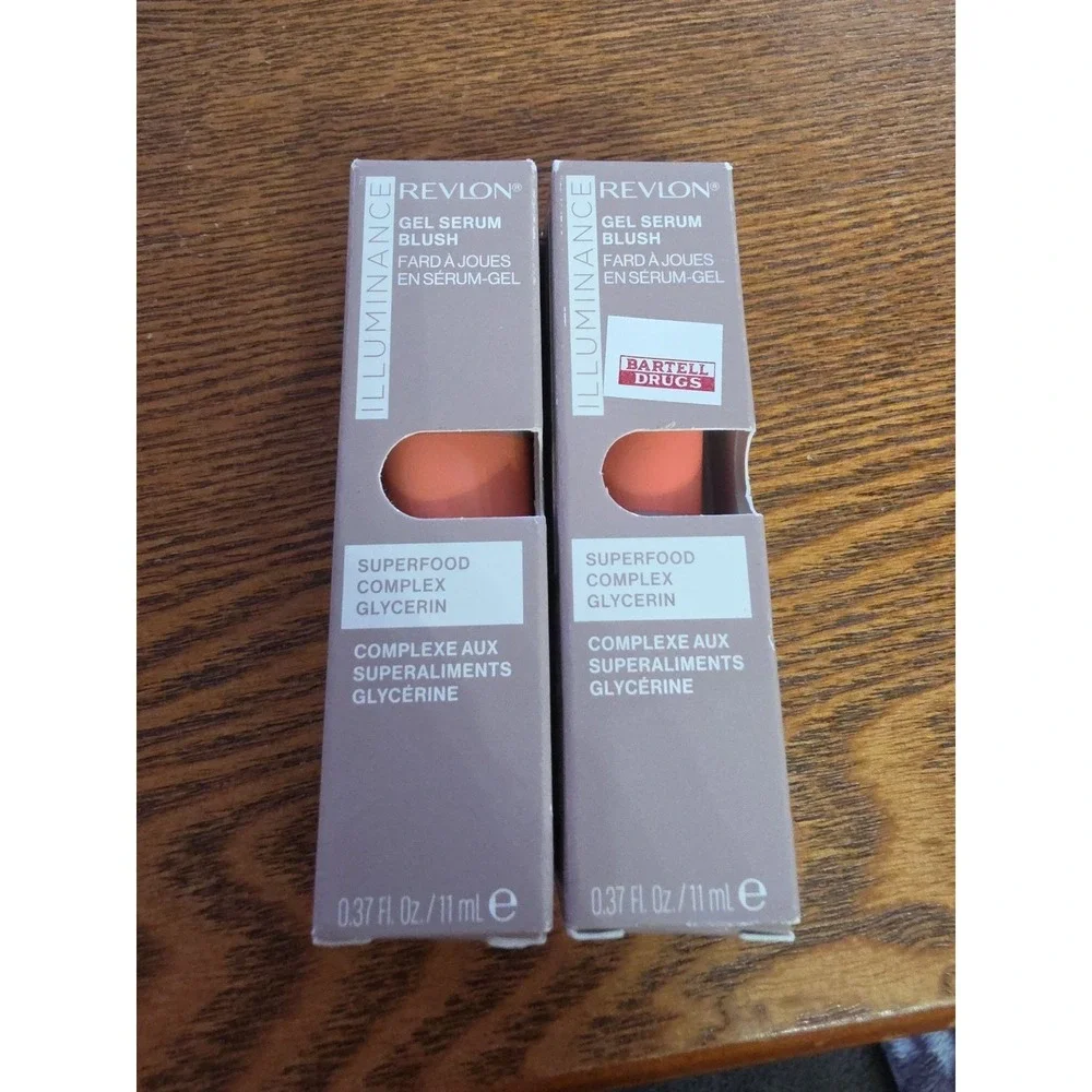 (2X)Revlon Illuminance Gel‎ Serum Blush Visibly Plump Cheeks #130 Beaming Coral